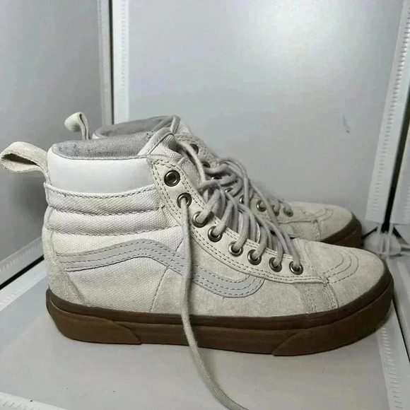 Vans SK8 Hi M Size 5.5, W 7 Shoes Gray Mid Top Off the Wall Suede Skate - Picture 3 of 6